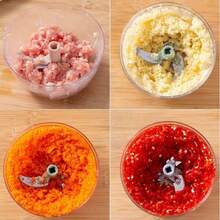 Large-Capacity Kitchen Pull Cord Vegetable Chopper, Convenient Garlic Grinder, Chili And Fruit Puree Maker For Mashing Garlic - Multicolor - View 6