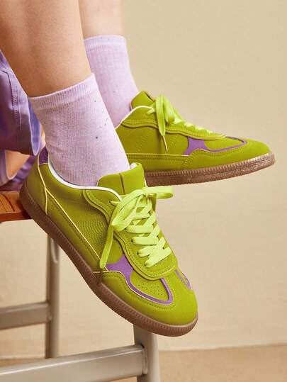 Women's Casual Contrast Color Comfortable Sports Sneakers For Daily Wear For Christmas