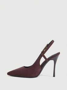 CUCCOO SZL 女士露背性感高跟鞋，侧边金属扣设计，适合派对、约会、通勤及各种圣诞节场合。 - 玫紅色 - 查看 4