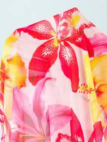 Breezaya Damen 2-teiliger Hibiskus Weiß Blumenmuster Neckholder Rückenfrei Badeanzug mit passendem Rock,Sommer Boho Urlaub Poolparty Hawaiianischer Vintage Strandurlaub - Verschiedenfarbig - Übersicht 7