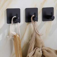 1/3/6-Piece Set Self-Adhesive Hook Wall Stickers, Coat Key Towel Bag Hat Hooks, Home Accessories Storage - Three-color square hook - View 3
