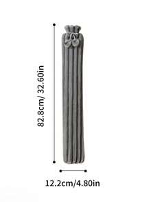 1pc Long-Shaped Hot Water Bag, Water-Filling Hand Warmer, Anti-Explosion, Winter Warm Supplies (Due To Different Batches, The Lines And Colors Of The Inner Liner May Vary. We Apologize For Any Inconvenience Caused,Silk Ribbon Fabric Cover, Rib Color, Design Randomly Assorted) - Default - View 15