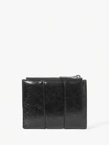 Viva Strut 小巧拉链钱包，时尚百搭的日常携带零钱包 - 黑色 - 查看 5