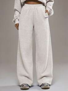 Musera Sport 超大款阔腿慢跑裤，仅限运动裤，适合板式网球、运动健身、休闲运动。 - 淺灰色 - 查看 2