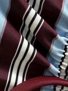 Swim Mod Bộ bikini nữ cổ yếm in họa tiết ngẫu nhiên, trang trí kim loại, thích hợp cho mùa xuân/hè. - Nhiều màu - Xem 7