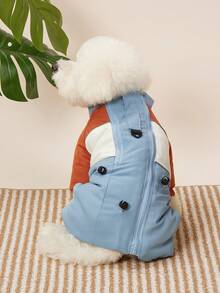 PETSIN 冬季可爱狗狗加厚羽绒服 - 小型犬、泰迪熊款、宠物加厚比熊犬款，春秋季流行保暖服饰，献给四条腿的朋友们 - 藍色 - 查看 2
