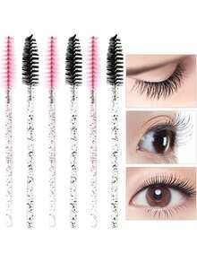 Disposable Makeup Brush Set - 10cm Mascara, Eyeshadow, Eyebrow Brush Kit | 10-200 Pcs For Salon, Practice, Travel - Multicolor - View 3