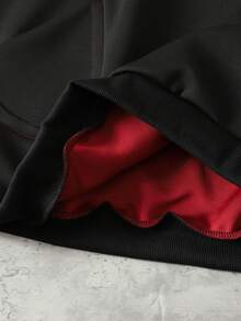 ROMWE MEN Men's Patchwork Contrast Color Pullover Sweatshirt, Loose Fit