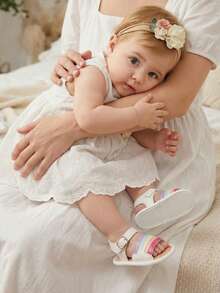 Cozy Pixies 可爱彩虹白云朵婴儿户外凉鞋 - 白色 - 查看 2