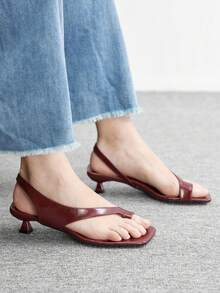 CUCCOO BIZCHIC 女鞋 方跟 中跟 高跟 优雅 休闲 简约 舒适 便携 鞋套装 职场通勤 优雅女士高跟凉鞋 凉鞋 拖鞋 约会 优雅礼服 宴会 舞会 职场 正式场合 夏季鞋 - 紅木色 - 查看 7