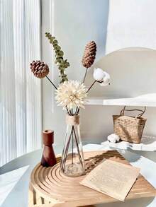 Madebyblanc Bình hoa thủy tinh phong cách Bắc Âu dùng cho hệ thống thủy canh - Bình hình trụ tối giản dùng cho hoa tươi và hoa khô, trang trí nhà cửa sang trọng, bình hoa thủy tinh kiểu Scandinavia - thiết kế tối giản cho hoa tươi và hoa khô, trang trí nhà cửa theo phong cách thủy canh, trang trí bàn sang trọng cho phòng khách, kệ, bình hoa thủy tinh sang trọng (Bình sẽ được tặng kèm dây gai dài 4 mét, bạn cần tự quấn dây) - Nhiều màu - Xem 11