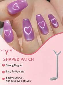 9件套猫眼磁性美甲套装 - 心形兔子三磁设计，心形凝胶指甲油，磁性棒，强磁性美甲工具，适用于美甲沙龙、家庭、返校季 - 彩色 - 查看 7
