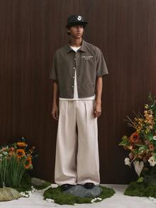 TOKVUE Áo sơ mi nam tay ngắn in họa tiết kẻ caro, cài cúc phía trước, thêu họa tiết, Áo sơ mi nam tay ngắn, Áo sơ mi nam dáng ngắn cài cúc, Áo sơ mi nam dáng rộng, Áo sơ mi nam thường ngày - Nhiều màu - Xem 2