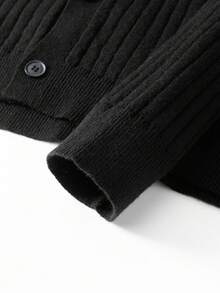 Claim Dot Áo khoác cardigan nam màu trơn, kiểu dáng thường ngày, đa năng cho mùa thu/đông. - màu đen - Xem 7