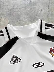 AXEPEAK Áo polo nam tay ngắn phối màu in chữ, kiểu dáng thường ngày, đa năng. - Nhiều màu - Xem 5