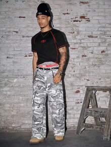 AXEPEAK Áo thun nam tay ngắn phối màu tương phản, kiểu dáng thường ngày, thích hợp cho mùa hè. - màu đen - Xem 4