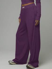 Musera Sport 厚腰带休闲裤，适合度假、机场休闲、运动、板式网球、匹克球等，秋季、冬季、优雅假日休闲夏季穿着。 - 紫羅蘭色 - 查看 3