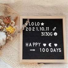 1pc Felted Wooden Letter Board Combines The Textures Of A Natural Wood Frame With A Soft Felt Base, Making It Not Only A Practical Memo Board But Also A HighlightWorthy Home Decor. Suitable For Various Settings Such As Children'S Rooms, Studies, And Living Rooms, It Easily Complements American, Vintage, And Minimalist Home Styles. - Black - View 1