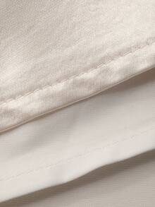 DAZY Conjunto de 2 peças com Blusa Elegante de Cor Sólida com Cinto em V e Saia de Cintura Elástica, Verão Primavera - Bege - Visão 8