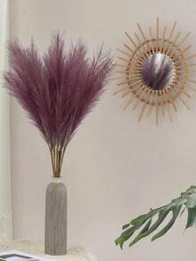 10pcs/20pcs- Artificial Reeds 55cm/21.65in High Fake Pampas Grass Faux Plume Branch For Floor Vase Filler, Home Kitchen Bohemian Decor, Room Decoration, Wedding Party Decoration, Valentine's Day Decoration (Reddish-Brown), Valentine Day, Gift Gifts Birthday Graduation,Fall Decor,Autumn,Fake Plants - reddish brown - View 5