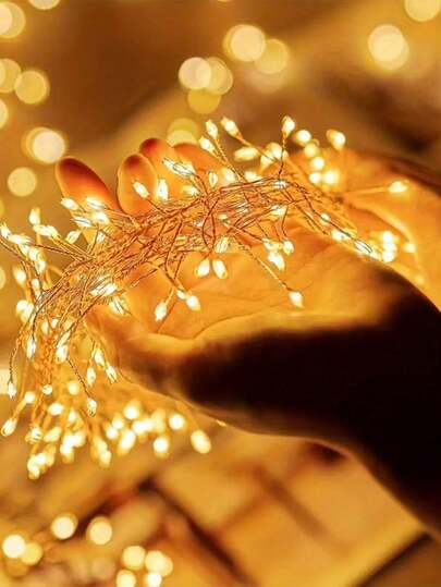 Havai Fişek Görünümlü LED Işık Zinciri, Su Geçirmez Bakır Tel Renkli Işıklar, Bahçe, Veranda, Çim, Açık Hava Partisi ve Festival Dekorasyonu İçin Mükemmel