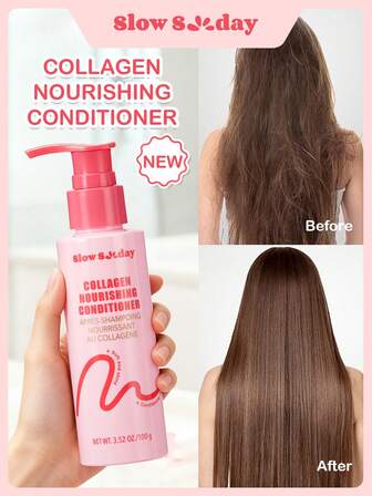 Balsamo nutriente al collagene Slow Sunday, fornisce idratazione intensa, rigenera e rafforza i capelli, adatto a tutti i tipi di capelli, perfetto per la cura dei capelli in autunno e inverno, ideale per vacanze, feste, viaggi, Ringraziamento, Natale, regali per le vacanze