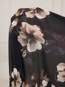 Modelyn 浪漫雪纺印花长袖A字加大码连衣裙，春夏款 - 彩色 - 查看 3