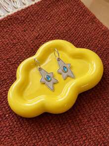 Joivida 银色海星耳钉，小众设计，高端蓝宝石，新款耳环，女士时尚日常佩戴，适合派对、约会、度假、海滩等场合，珠宝配饰。 - 彩色 - 查看 6