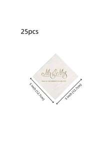 SHEIN 25pcs/100pcs优雅轻奢一次性餐巾，西餐厅餐巾，适用于家庭，厨房，酒店，婚礼，情人节，生日派对，餐桌装饰，派对用品，圣诞节 - 白色 - 查看 2