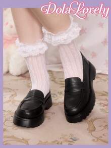 Dola Lovely Women's Fashion Versatile Wedge Platform Loafer , Black Shoes Sorceress Halloween Spring Shoes Spring Break Easter