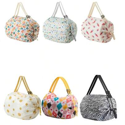 可重复使用大容量折叠购物袋，带提手，可收纳可清洗的旅行包、母亲节鲜花、母亲节个性化礼物、临时礼物、母亲节创意、母亲节礼物、母亲节手工贺卡、50美元以下最佳母亲节礼物、夏季降温、海滩、旅行