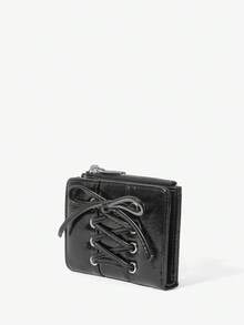 Viva Strut 小巧拉链钱包，时尚百搭的日常携带零钱包 - 黑色 - 查看 3