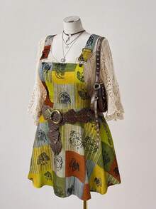 Sunspun Đầm hai dây họa tiết Bohemian nhiều màu sắc dành cho nữ cỡ lớn - Nhiều màu - Xem 7