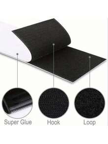 2 Rolls Couch Cushion Grip Tape Keep Couch Cushions From Sliding - Non Slip Cushion Pads, Heavy Duty Strips With Adhesive For Fabric, Outdoor Patio Cushions, Hook And Loop Anti Slip - Black - View 3