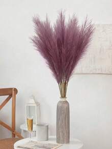 10pcs/20pcs- Artificial Reeds 55cm/21.65in High Fake Pampas Grass Faux Plume Branch For Floor Vase Filler, Home Kitchen Bohemian Decor, Room Decoration, Wedding Party Decoration, Valentine's Day Decoration (Reddish-Brown), Valentine Day, Gift Gifts Birthday Graduation,Fall Decor,Autumn,Fake Plants - reddish brown - View 4