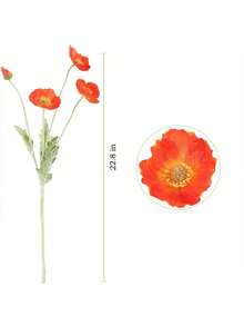6 künstliche simulierte Blumen, 59 Zentimeter lang, einschließlich 4 Blumen, einfacher und moderner Stil, biegsam und nicht leicht verblassend. Geeignet für DIY Blumenwände, Szenendekoration, Blumenvasen-Anordnung in Wohn- und Schlafzimmern, Hochzeits- und Partydekoration sowie Tischdekorationen. - Sonnenuntergangsrot - Übersicht 3