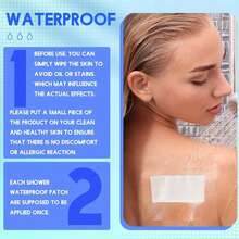 100 Pieces Of Waterproof Tape, Transparent Film Dressing Tape, Suitable For Showering, Swimming, Protection, And Post Tattoo Care - Blue - View 2