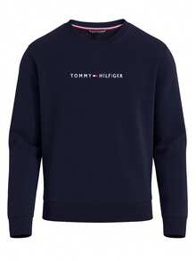 Tommy Hilfiger Original Logo Lounge Men's Sweatshirt Navy Blue - Desert Sky - View 4