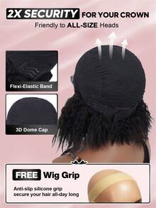 ALL READY WIG 预漂白、预拔毛、预剪蕾丝，250%密度，6x5英寸，即戴即用，无需胶水，定制卷曲波波头假发，100%真人发，9 AM HAIR - SNatural - 查看 10