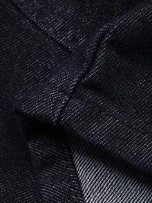 DAZY Women's Regular Waist Pleated Skirt, Casual Denim Mini Skirt - Dark Wash - View 7