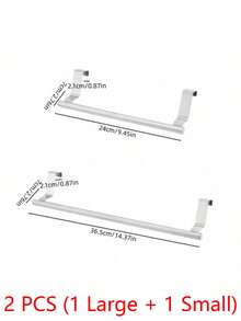 1pc/2pcs Stainless Steel Towel Rack, Over The Door Towel Hanger, Kitchen Accessories, Home Organization, No Drilling Cabinet Cloth Hanging Rack, Single Bar Kitchen Towel Holder - Multicolor - View 14