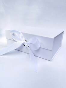 可折叠加厚纸板礼盒，长方形，磁性盒盖，带丝带，适用于伴郎邀请、婚礼、圣诞节、万圣节、生日礼物包装 - 彩色 - 查看 3