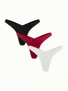 Bonmuse 3件套女士无缝纯色丁字裤 - 彩色 - 查看 1