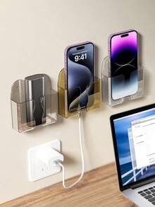 Grande capacité 2 en 1 station de charge organisateur sans fil support de chargeur pour téléphone, télécommande, sans perçage, compatible Android, plusieurs couleurs, cadeau d'anniversaire pour la famille, les amis, organisation de bureau à domicile - Multicolore - Voir 2