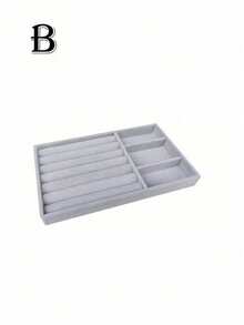 Fashion Ring Box Stud Earrings Ornament Storage Box Without Lid Dust, Simple Jewelry Display Storage Tray For Home, Gift For Valentine's Day - Grey - View 4