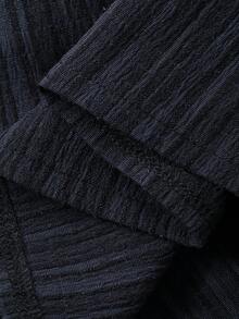 DAZY Striped Print Button Front Belted Shirt - Navy Blue - View 7