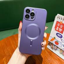 Luxury For Magnetic Case Compatible With IP 17 Air 16 E 15 14 13 Pro Max Plus – Soft TPU Material, Shock-Absorbing Protection Case With Scratch-Resistant Ultra-Fine Fiber Lining, Protective Case. - Purple - View 5