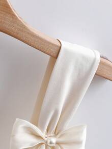 GlowEve Bow Tie Camisole Pleated Camisole, Soft Romantic Style For Dates And Commuting, Layering Or Outerwear - Apricot - View 6