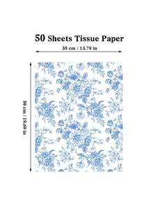 一套大型复古花卉艺术包装纸花束包装单枝花袋母亲节情人节婚礼摄影道具美学工艺花卉布置礼品装饰 - 彩色 - 查看 3