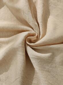 Breezaya 女士休闲纯色前扣无袖连衣裙，夏季 - 杏色 - 查看 7